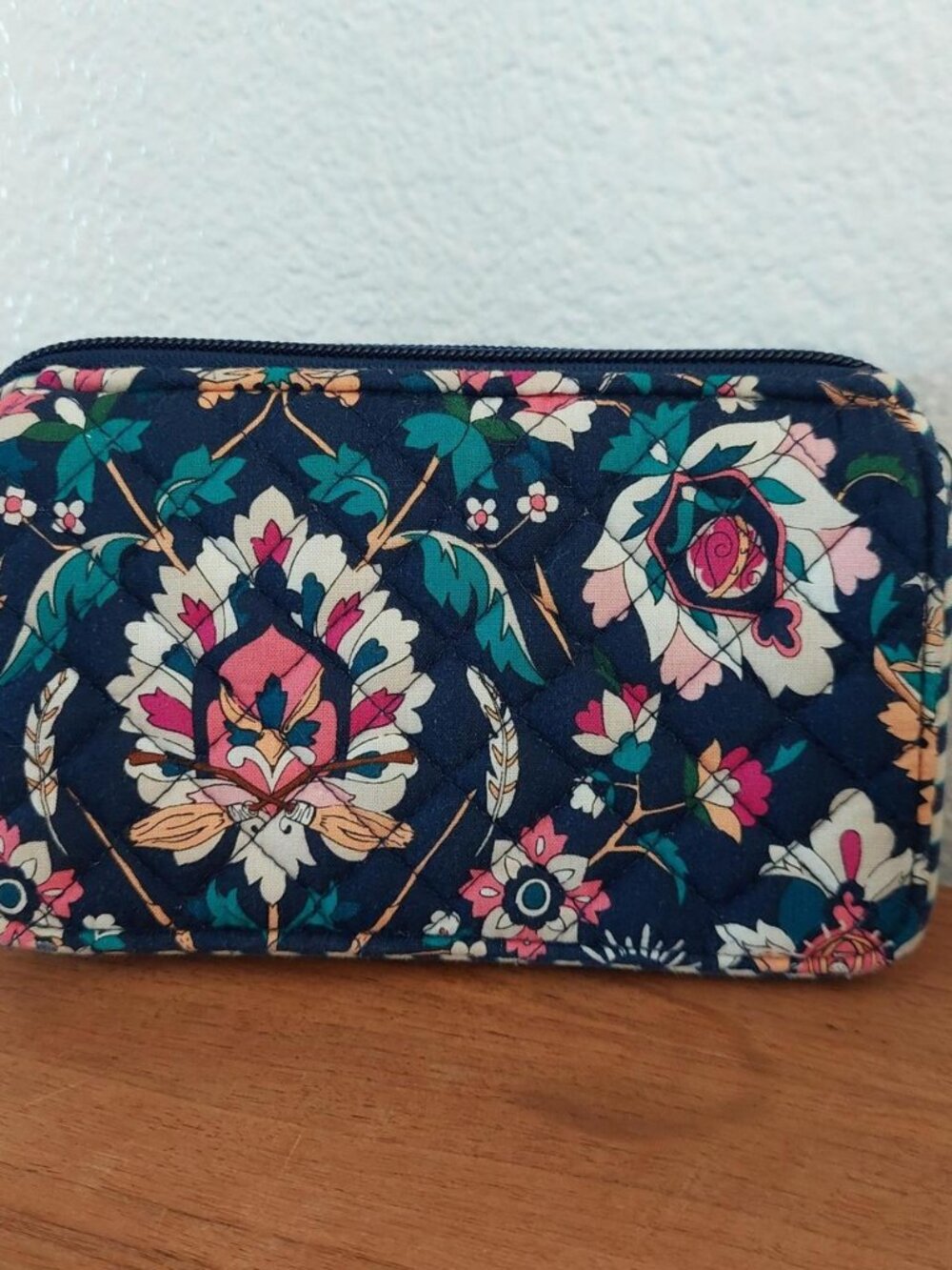 harry potter vera bradley inspired floral and bird print zip pouch with o